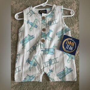 NWT Emma Jean airplane 0-3m baby romper